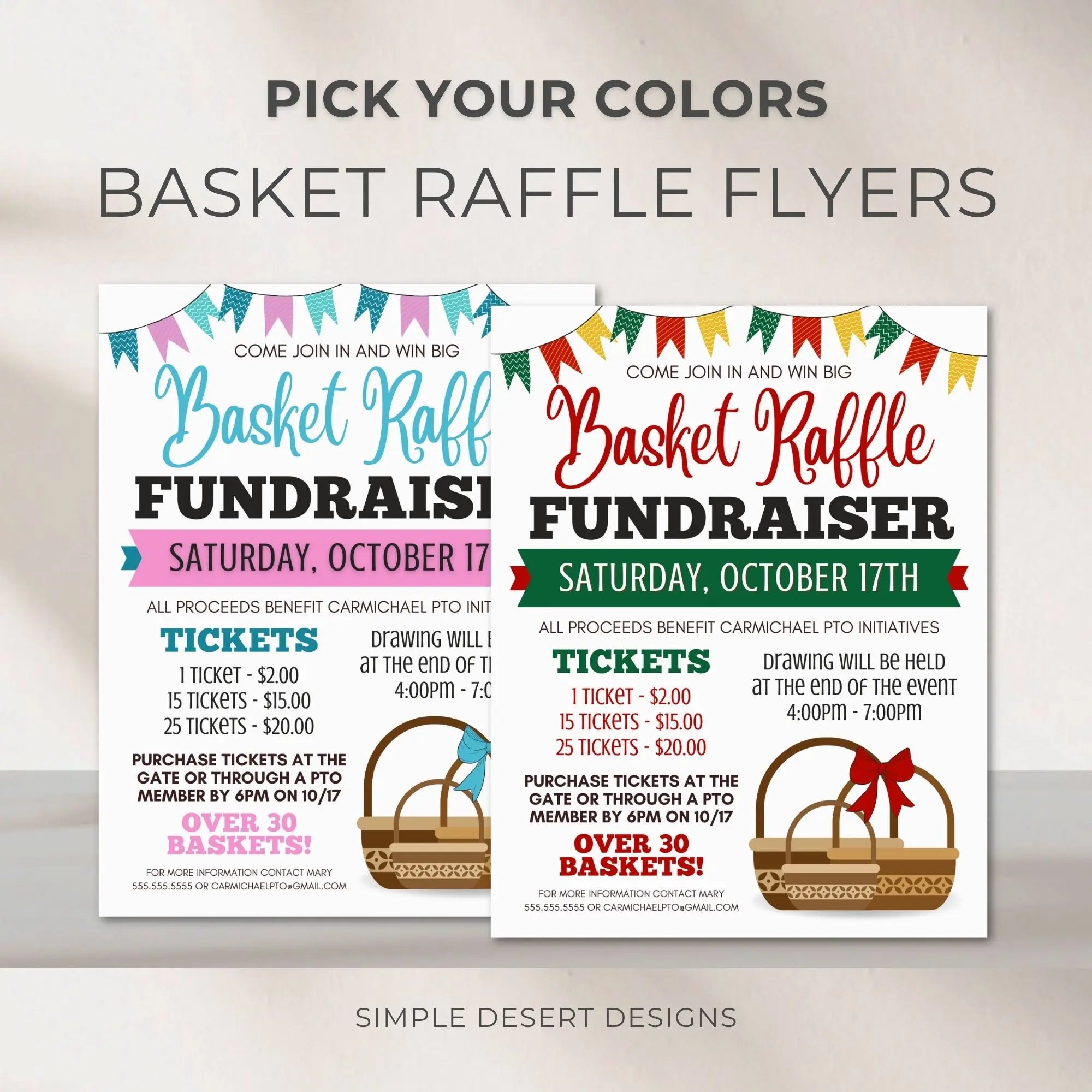 Basket Raffle Flyer Editable Template