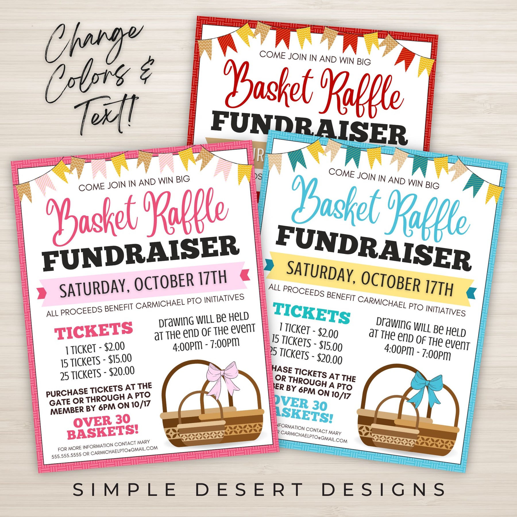 Basket Raffle Flyer Set – Simple Desert Designs
