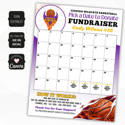 basketball calendar fundraiser