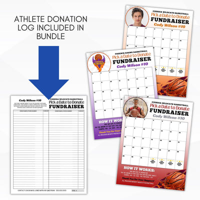 cash calendar fundraiser templates with donation log
