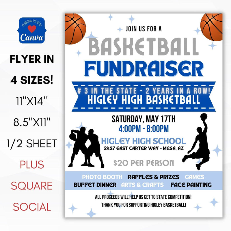 basketball team banquet basketball invite for school athletic fundraising event