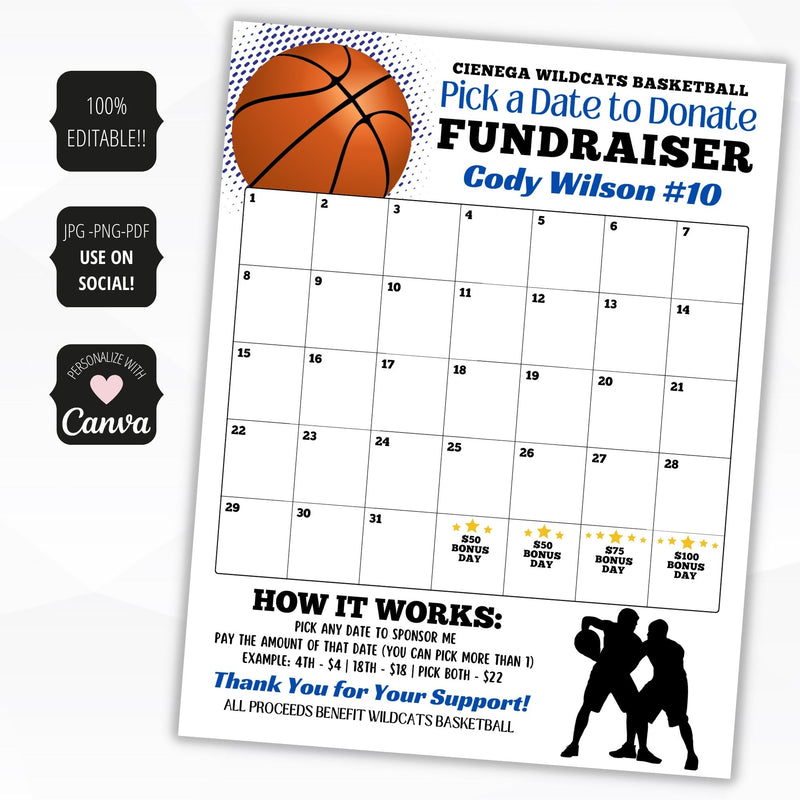 cash calendar fundraiser