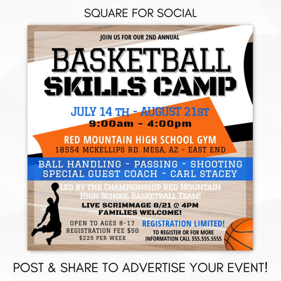 basketball camp flyers