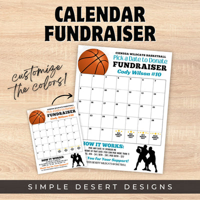 Basketball Calendar Fundraiser Template