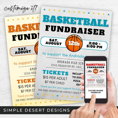 customizable basketball fundraiser flyers for any team club or charity fundraiser