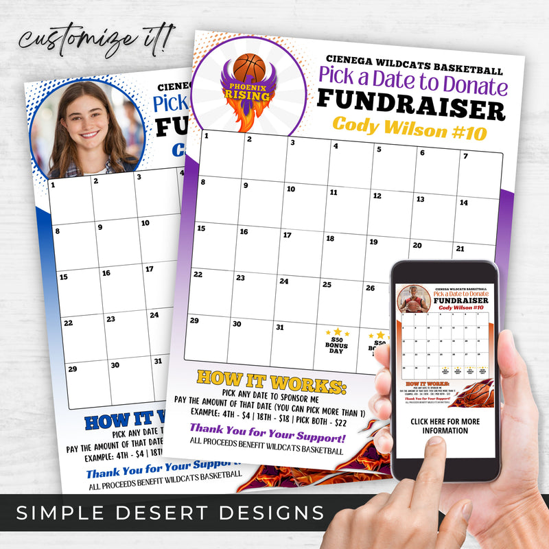 basketball fundraising calendar