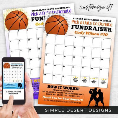 custom basketball calendar fundraiser