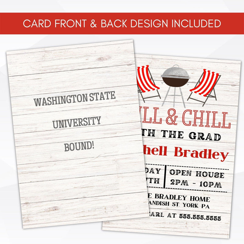 fully editable high school senior college graduation bbq party invitation template