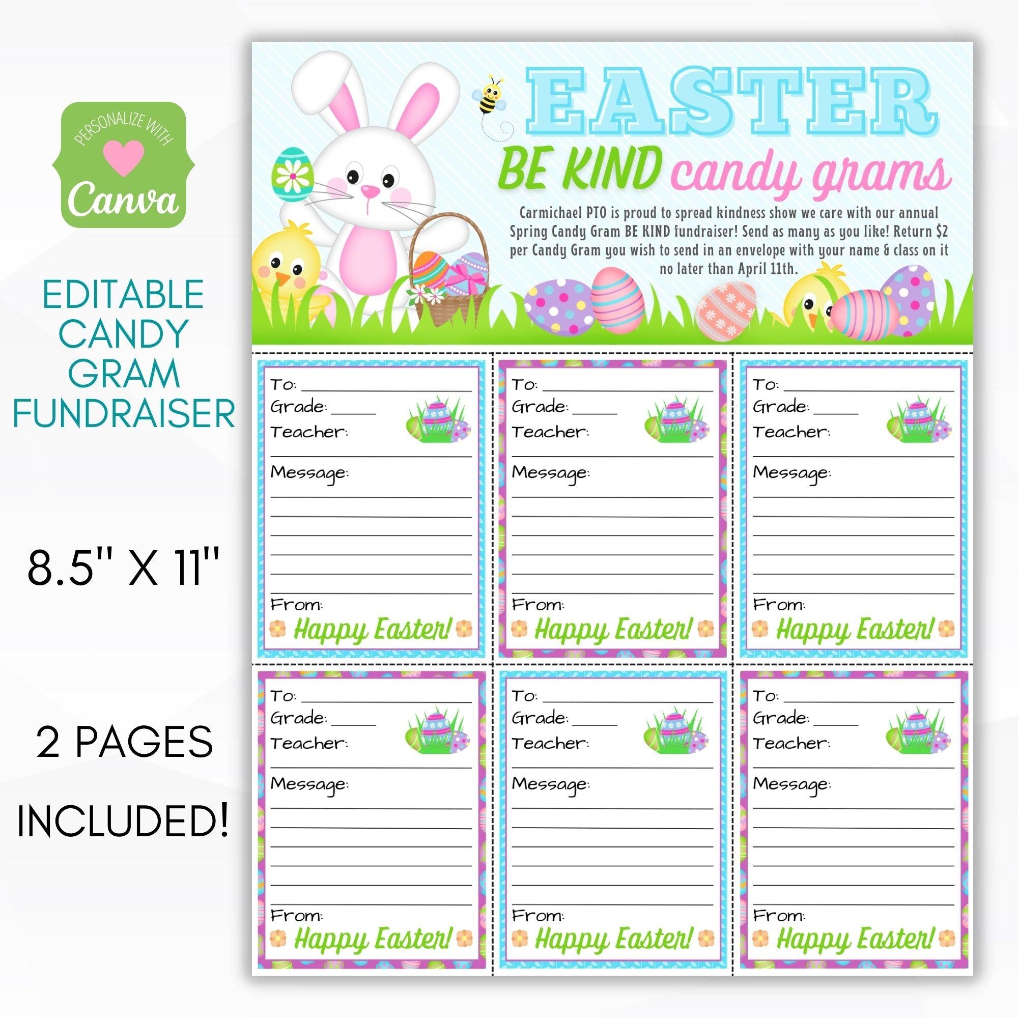 Be Kind Easter Candy Gram Fundraiser Sheet