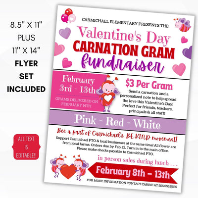 valentines day fundraiser flyer