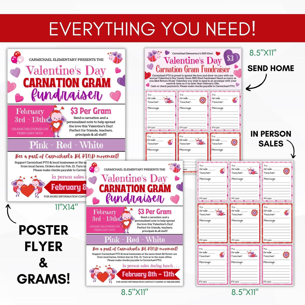 Valentine Candy Gram Flyer Bundle - Simple Desert Designs