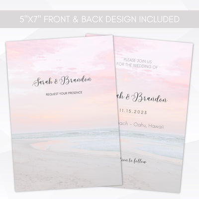 hawaiian outdoor wedding invite template