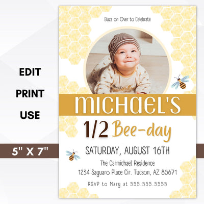 bee birthday invitation