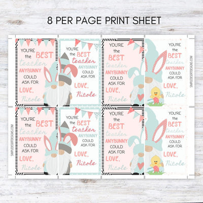 bunny bait egg hunt favor tags bunny food treat bag personalized Easter favor tag