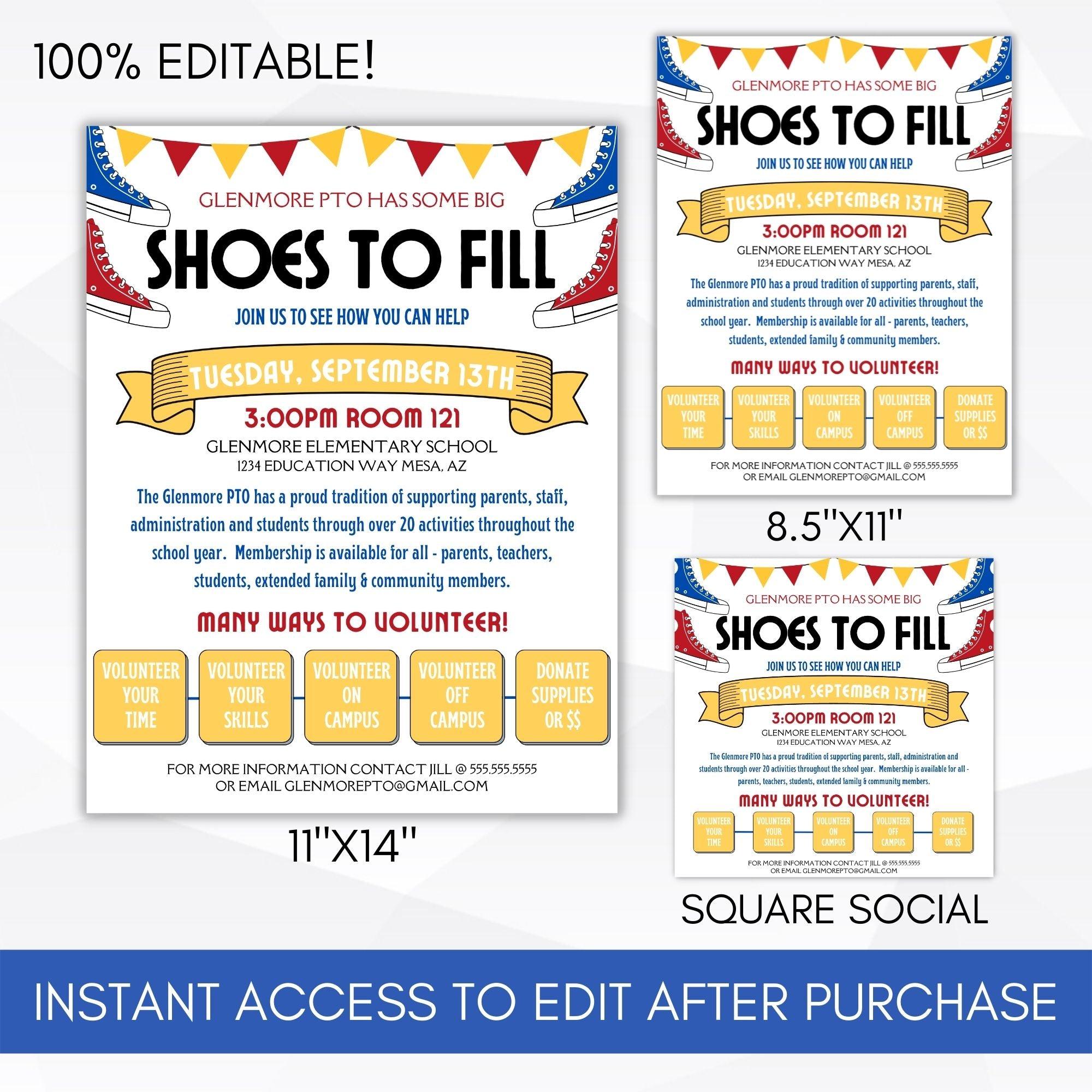 membership drive flyer set with poster social media template editable for school pto church non profit organizations