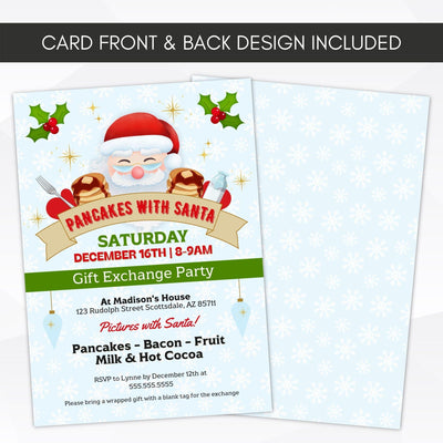 pancakes with santa party invitation