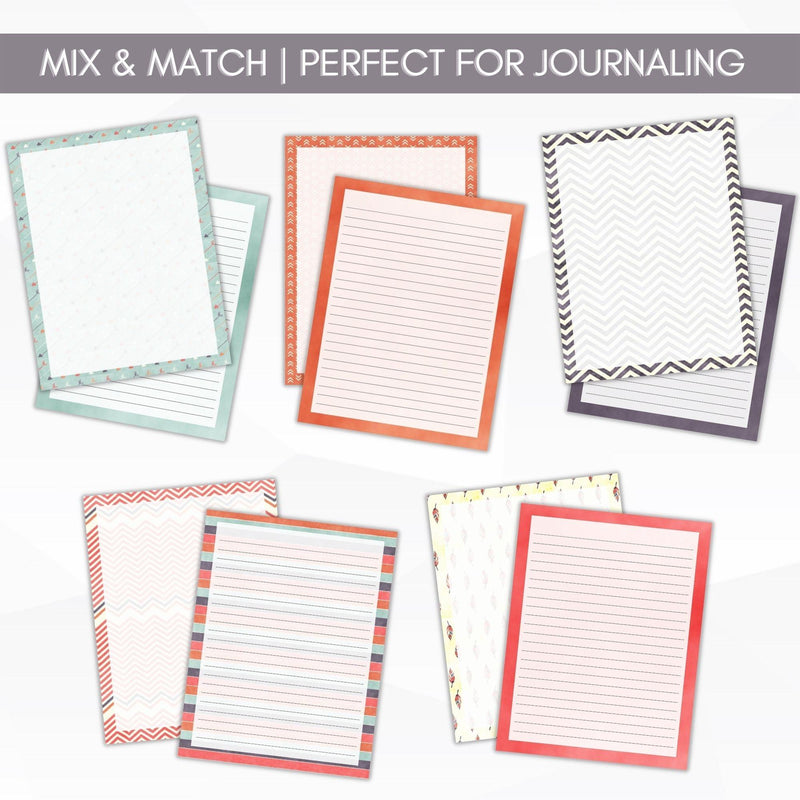 printable journal paper writing paper set