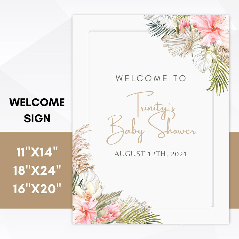tropical baby shower signs