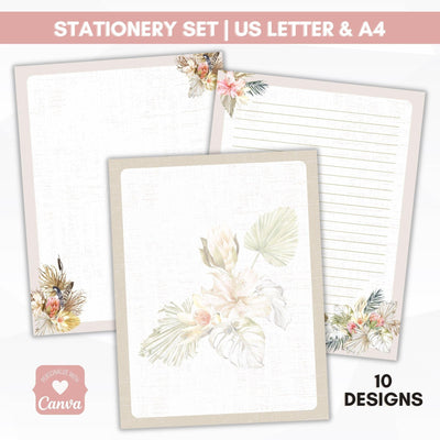 tropical floral stationery journal paper lined and unlined