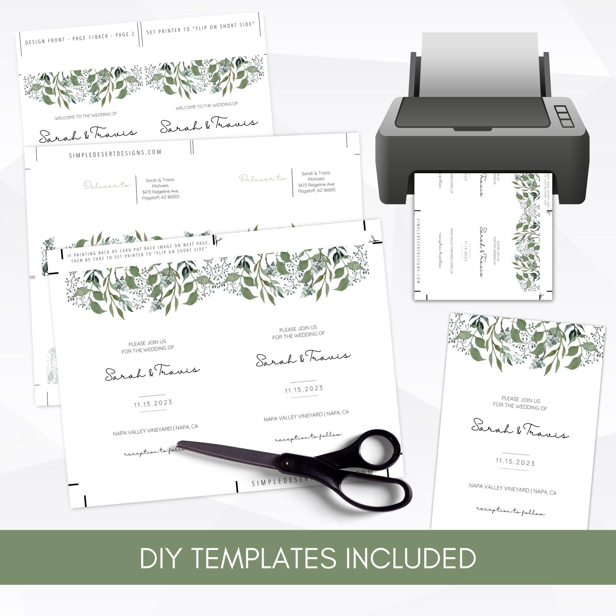 editable wedding invitation suite