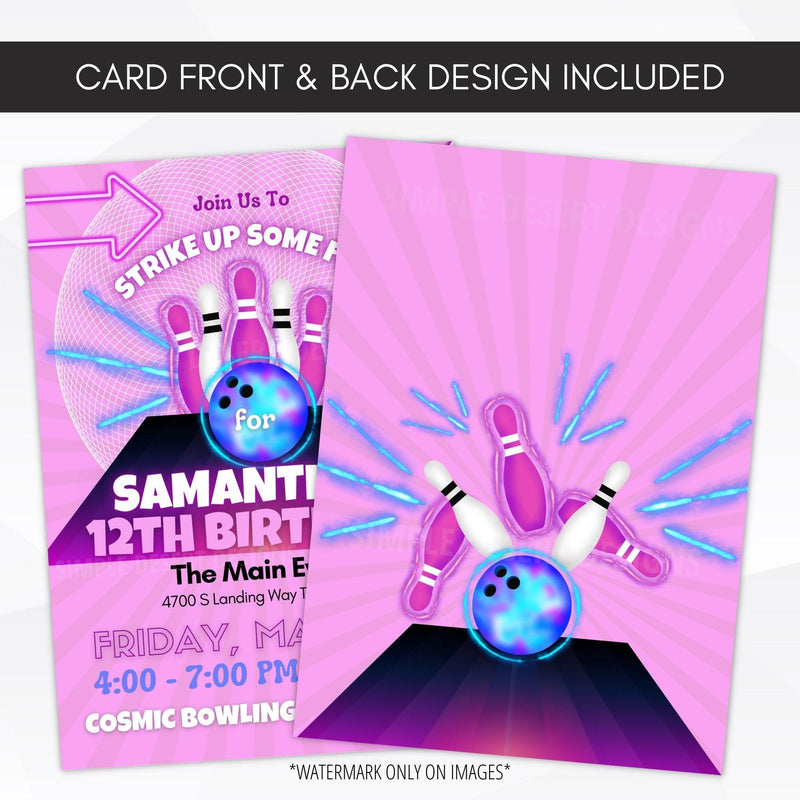 Bowling Birthday Party Invitation Simple Desert Designs bowling-birthday-party-invitation-simple-desert-designs