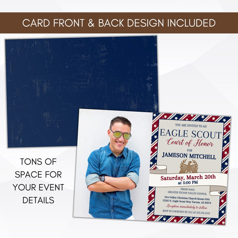 court of honor invitation with photo