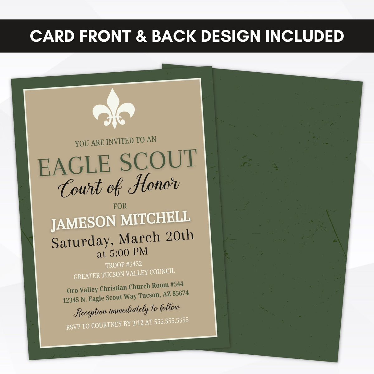 Boy Scouts Court of Honor Invitation - Simple Desert Designs