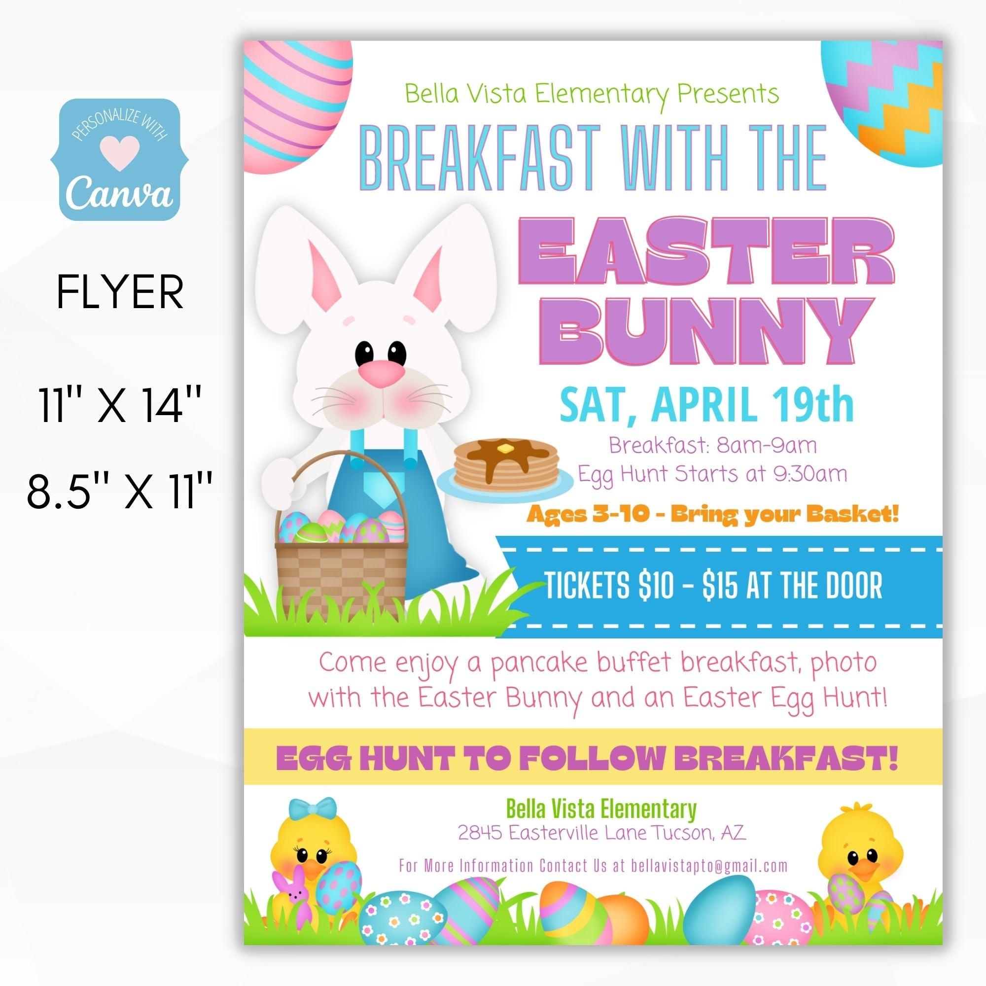 Breakfast With Easter Bunny Flyer SET Simple Desert Designs