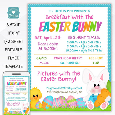 Easter Bunny brunch invitation
