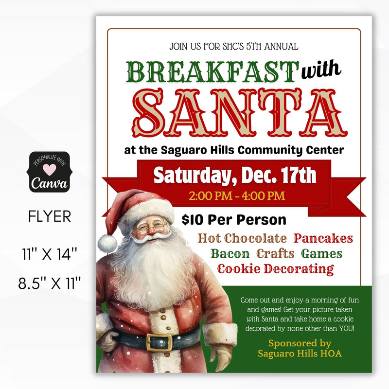 realistic breakfast with santa flyer