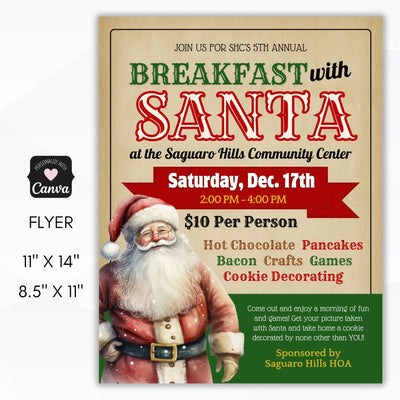 vintage breakfast with santa flyers