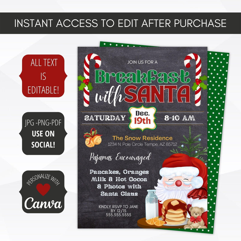 breakfast with santa party invite