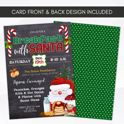 school breakfast with santa party invitation