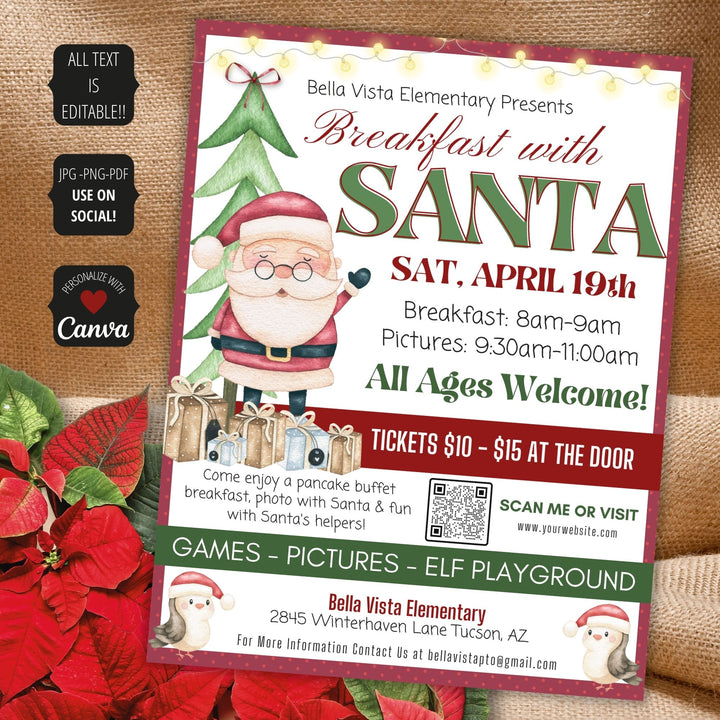Christmas Breakfast with Santa Flyer Set – Simple Desert Designs