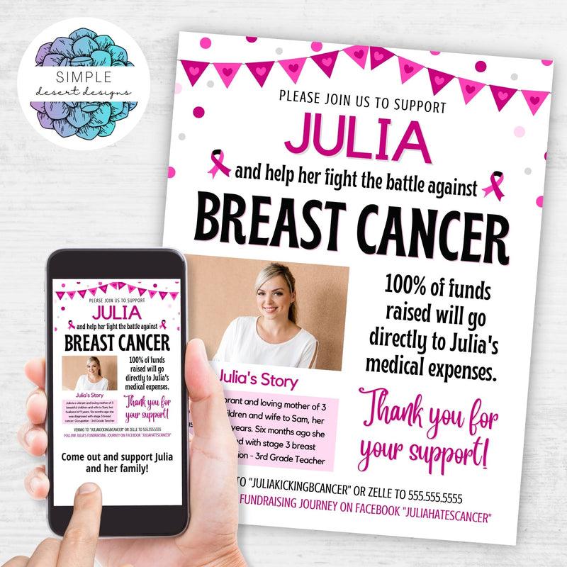 customizable breast cancer flyer template