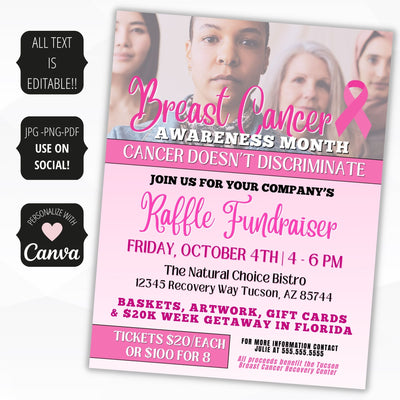 breast cancer fundraising event flyer