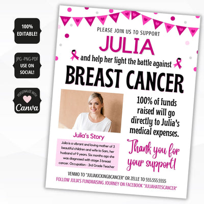 professional custom breast cancer fundraiser idea 