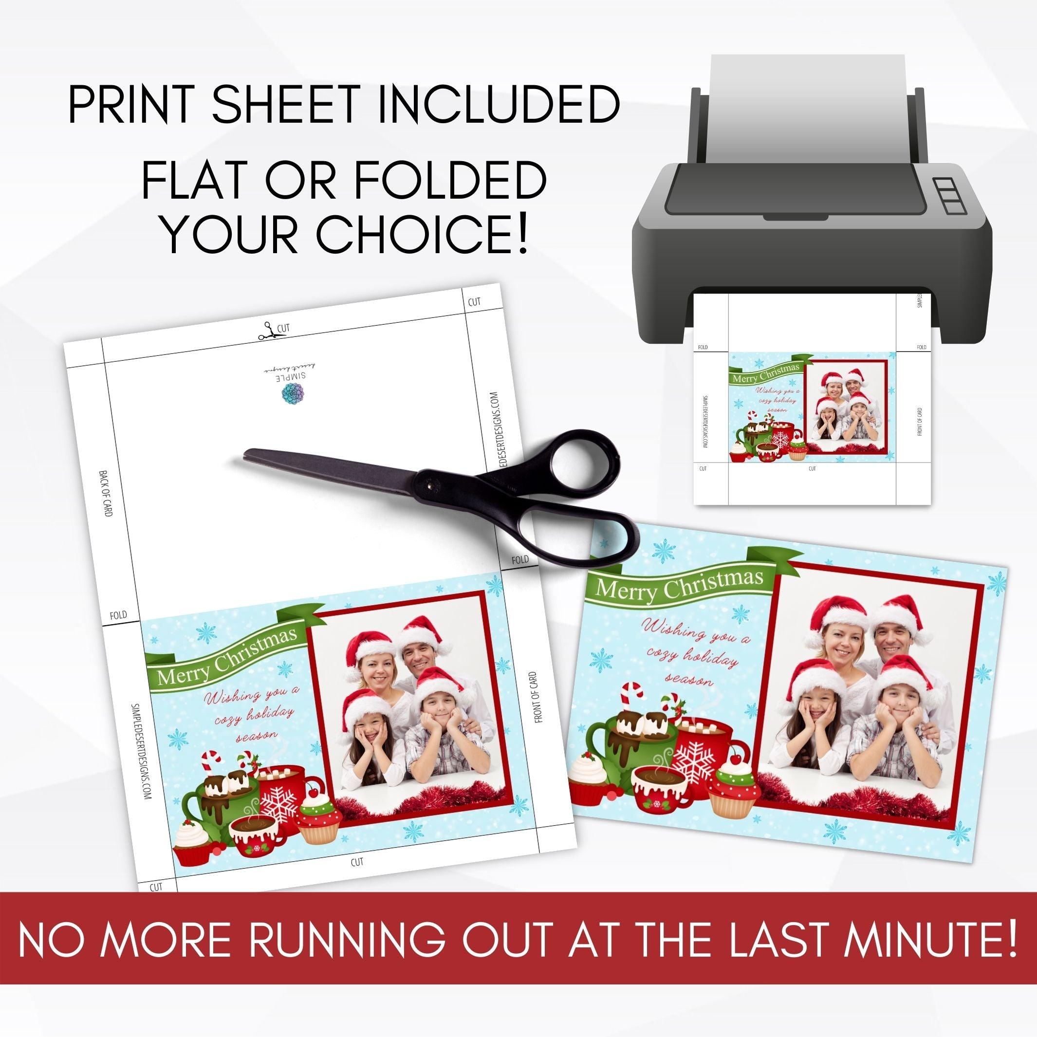 bright merry christmas photo card template