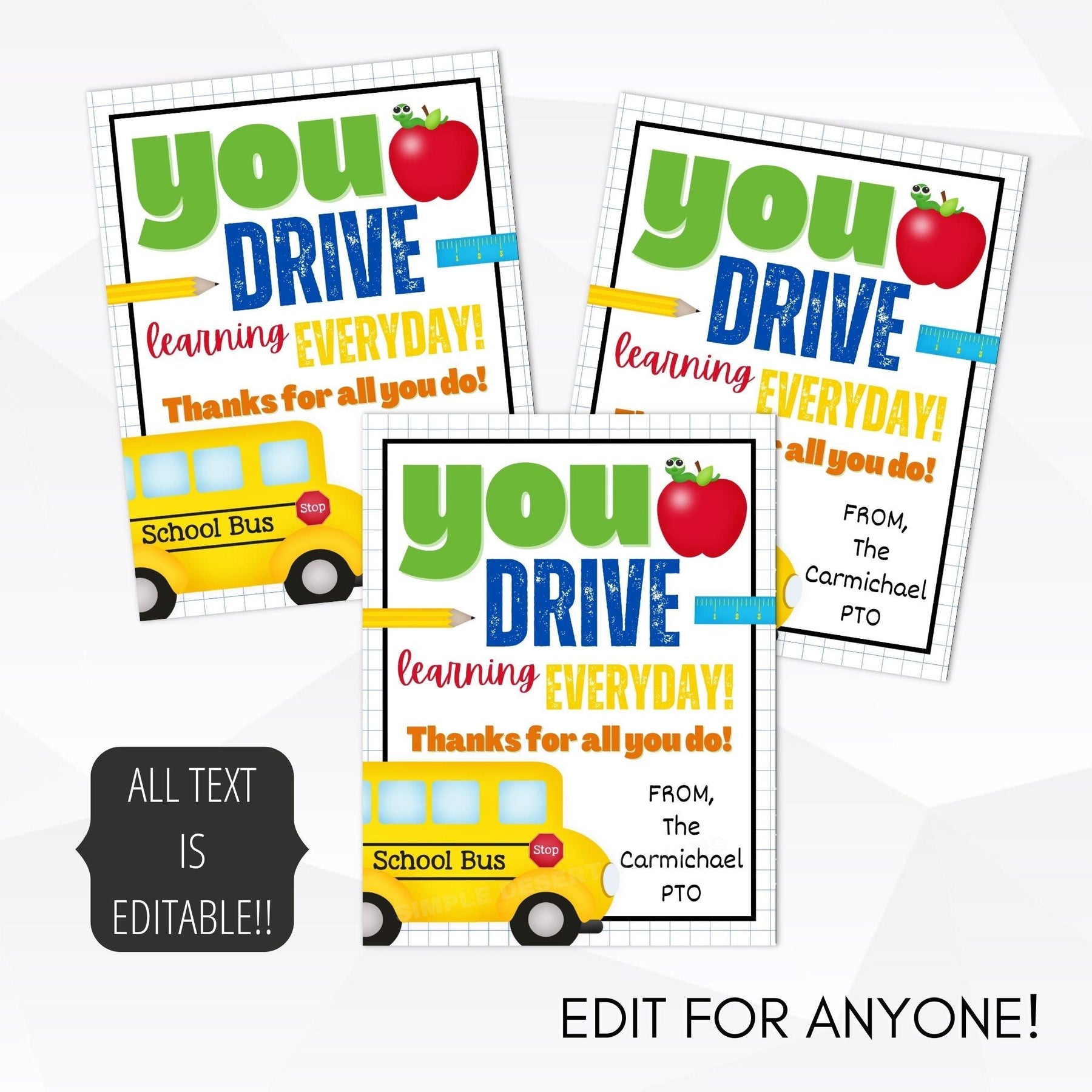 Bus Driver Appreciation Gift Tag