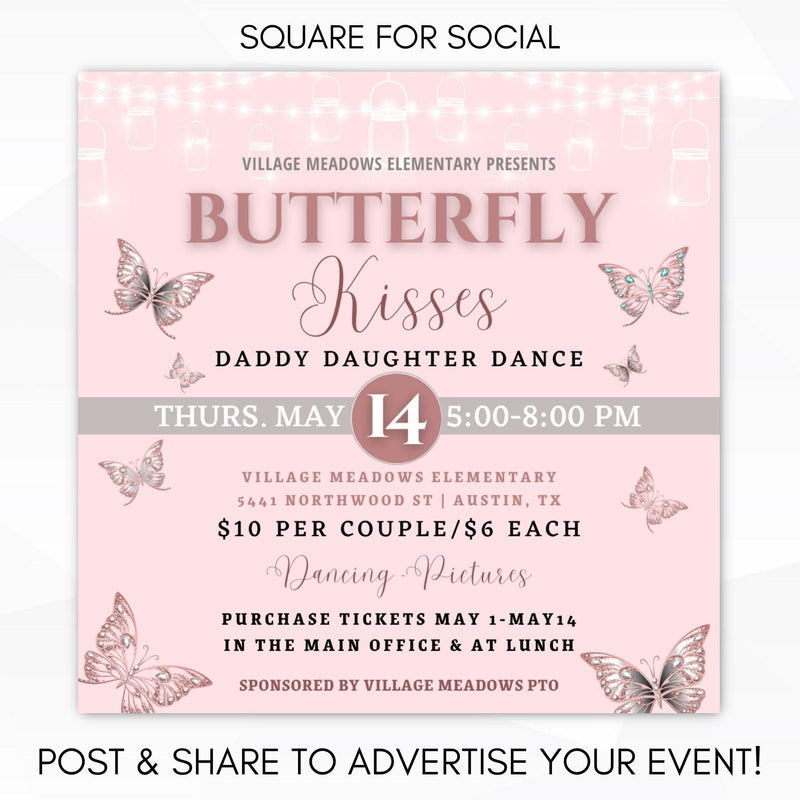 community father daughter dance invite social media invitation template school pto pta ptc bundle