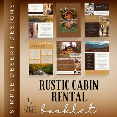 rustic airbnb vrbo cabin welcome book template
