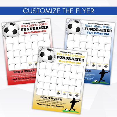 calendar fundraiser pay the date flyers