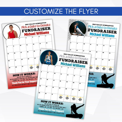 customizable calendar fundraiser template for gymnastics club