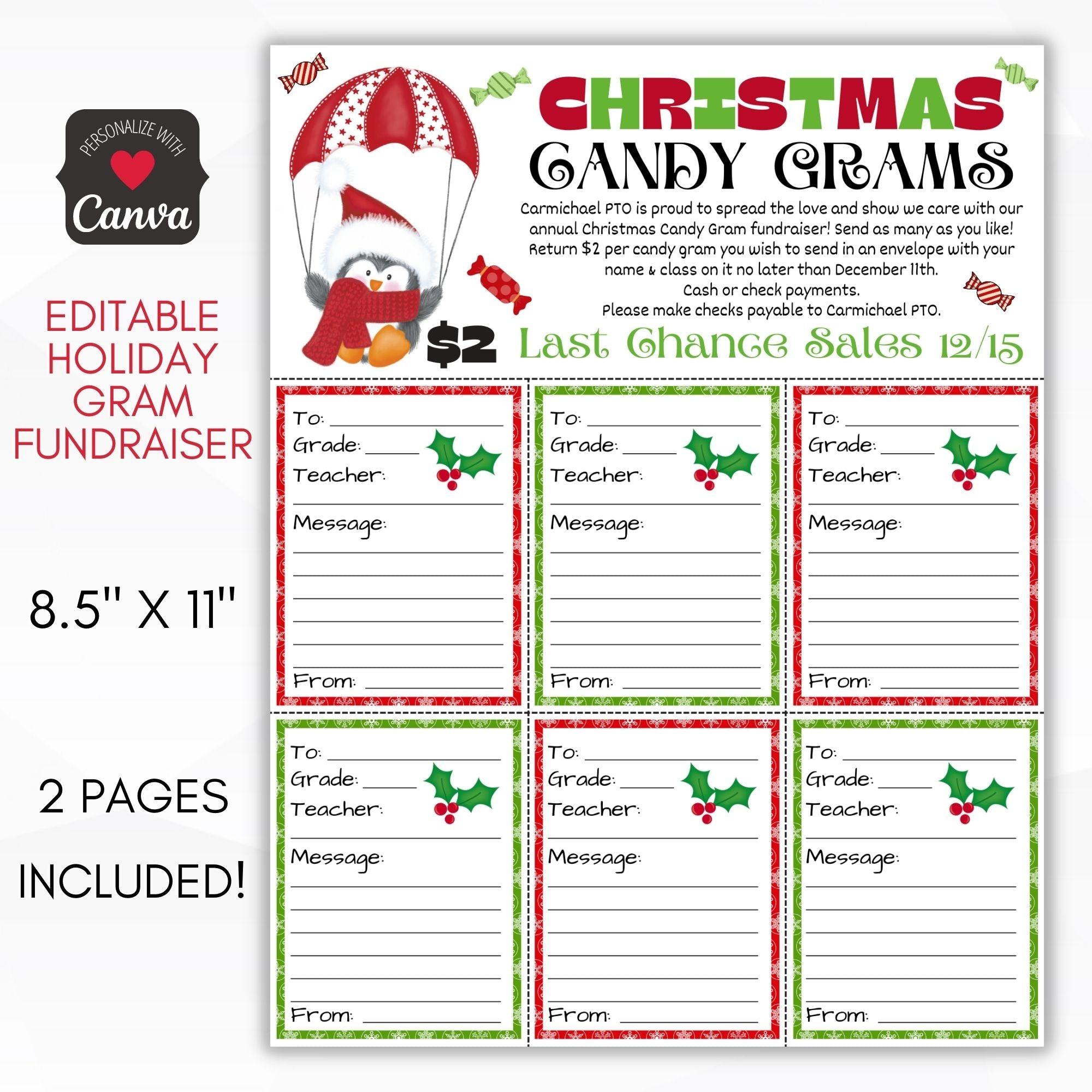 Candy Grams Fundraiser Sheet Simple Desert Designs