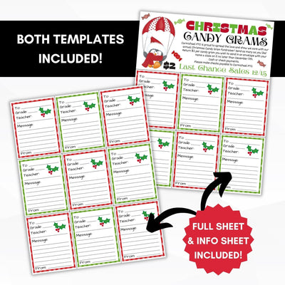 editable candy gram sheet