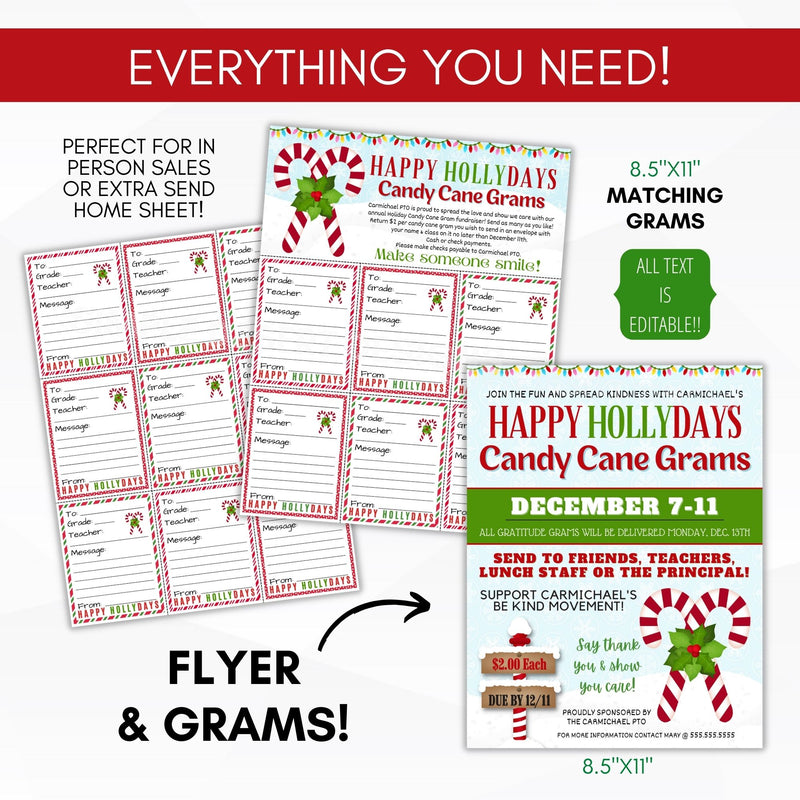 candy cane fundraiser flyers for schools