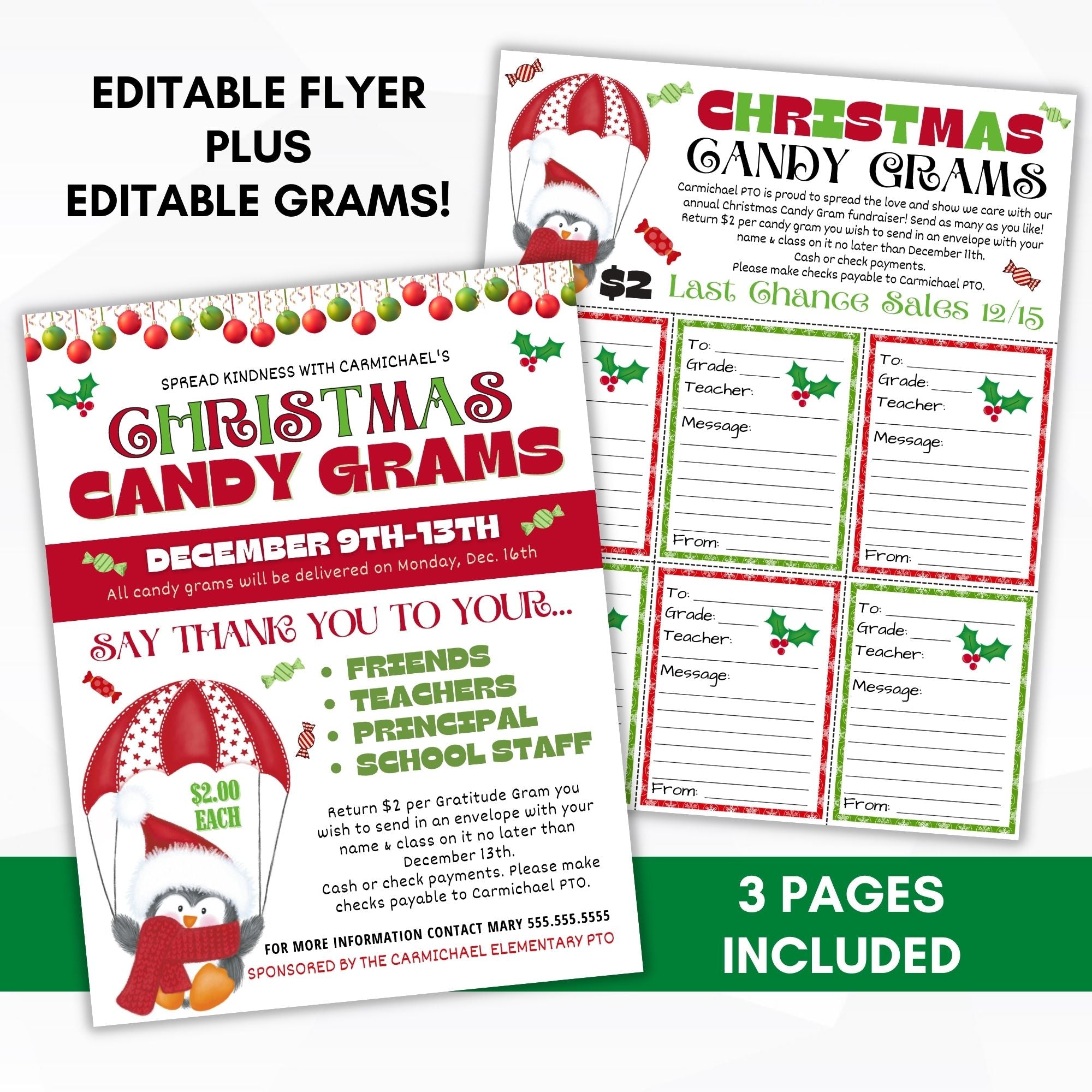 easy christmas candy gram idea with flyer bundle