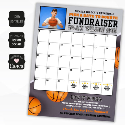 photo cash calendar fundraiser