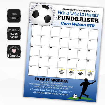 cash calendar fundraiser template