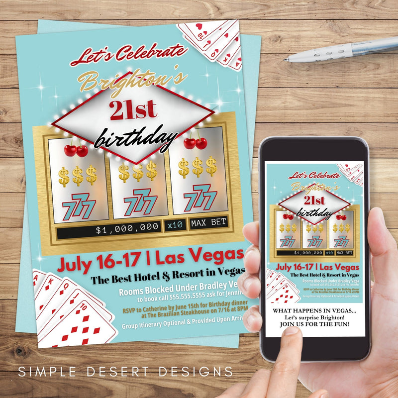 retro vintage casino night invitations